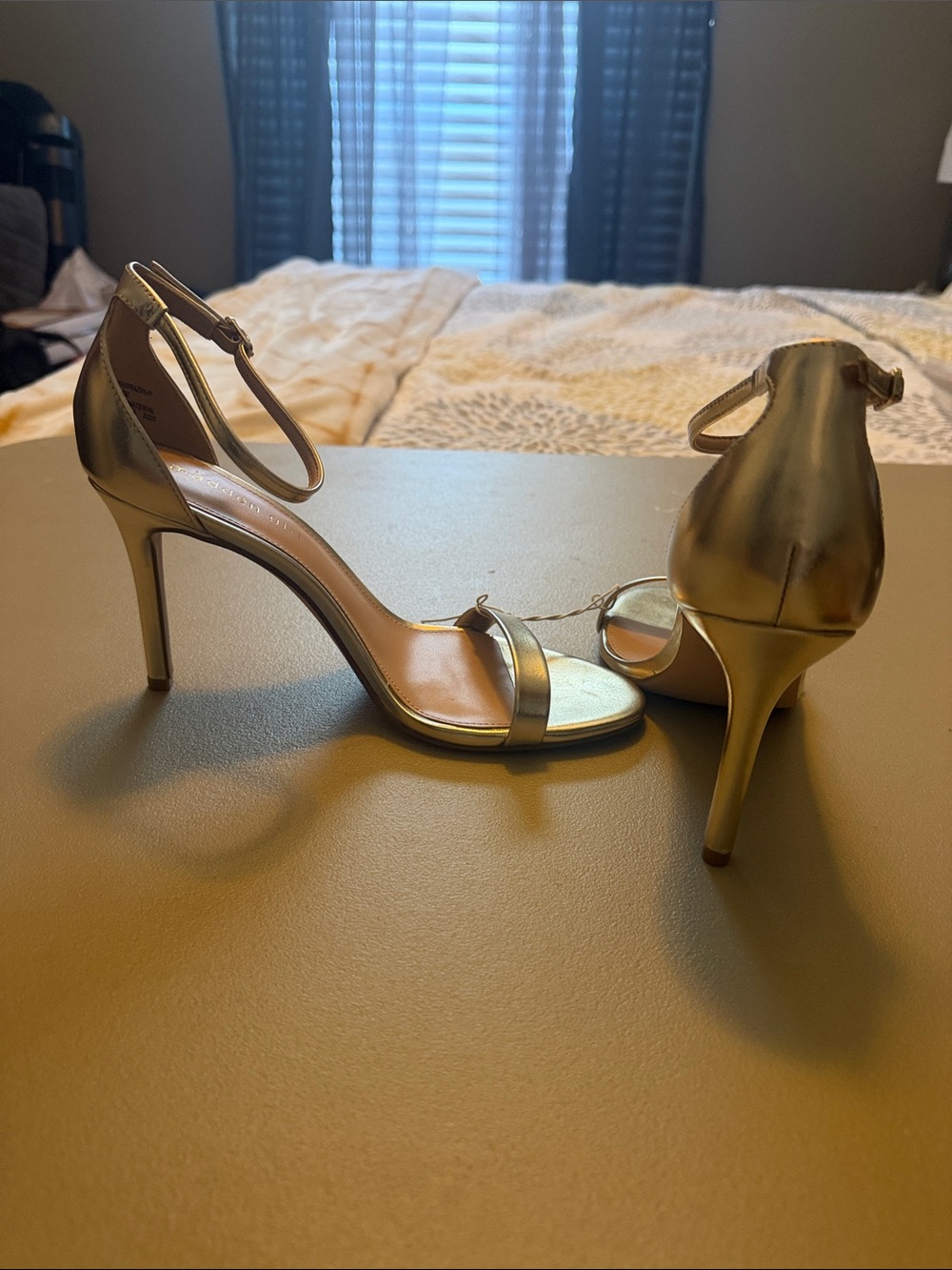 Madden Girl Metallic Gold Ankle-Strap Stiletto Sandals-NWOB or Tag - Picture 8 of 8